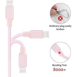 MFi Certified iPhone Charger Cable - Novtech 3Pack 3/6/9FT iPhone USB Charging Cable for iPhone 11 Pro XR Xs Max X 8Plus 7Plus 6S Plus 6 5S iPad and More - Pink