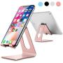 LORERAN Cell Phone Stand, Phone Dock, Phone Holder, Cradle for Smartphone and Tablet, Aluminum Stand Compatible with Samsung iPhone 11 Pro Xs Xs Max Xr X 8 7 6 6s Plus 5 5s 5c -(Rose-Pink)