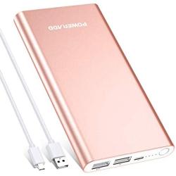 [Upgraded] Poweradd 2ND Gen Pilot 2GS 10000mAh Portable Charger External Battery Pack with Smart Charge for iPhone, Ipad, Samsung Galaxy, Smartphones and Tablets - Rose Gold