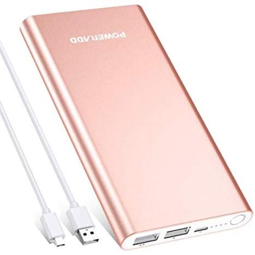 [Upgraded] Poweradd 2ND Gen Pilot 2GS 10000mAh Portable Charger External Battery Pack with Smart Charge for iPhone, Ipad, Samsung Galaxy, Smartphones and Tablets - Rose Gold