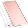 [Upgraded] Poweradd 2ND Gen Pilot 2GS 10000mAh Portable Charger External Battery Pack with Smart Charge for iPhone, Ipad, Samsung Galaxy, Smartphones and Tablets - Rose Gold