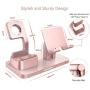 BENTOBEN 3-in-1 Charging Stand, Universal Charging Dock Station for Airpods Pro 2/1 Apple Watch Series 5/4/3/2 iPhone 11 SE 2020 XS Max XR X 8 7 6S 6 Plus 5S 5 Android Smartphone iPad Tablet,Rose Gold