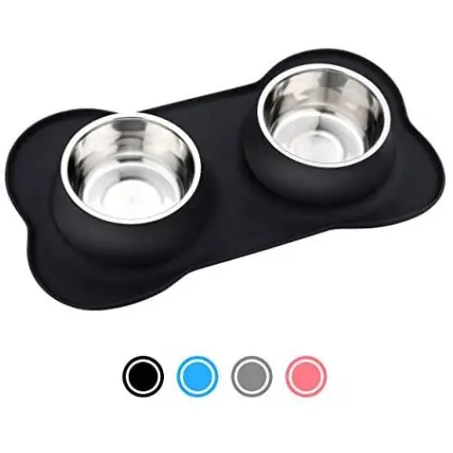 URPOWER Dog Bowls Stainless Steel Dog Bowl with No Spill Non-Skid Silicone Mat 53 oz Feeder Bowls Pet Bowl for Dogs Cats and Pets