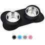 URPOWER Dog Bowls Stainless Steel Dog Bowl with No Spill Non-Skid Silicone Mat 53 oz Feeder Bowls Pet Bowl for Dogs Cats and Pets