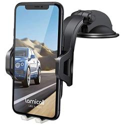 Dashboard Car Phone Mount - Lamicall Dash Mount Cell Phone Holder Stand for Car with Strong Suction Cup, Compatible with iPhone 11 Pro Xs Max XR X 8 7 6 Plus, 4-6.5 Phones