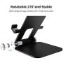 Cell Phone Holder Stand for Desk FLOVEME Aluminum Metal Adjustable Foldable Smartphone Holder Mobile Phone Stand Cradle for Desktop Office Accessories Compatible Size 4-7.9