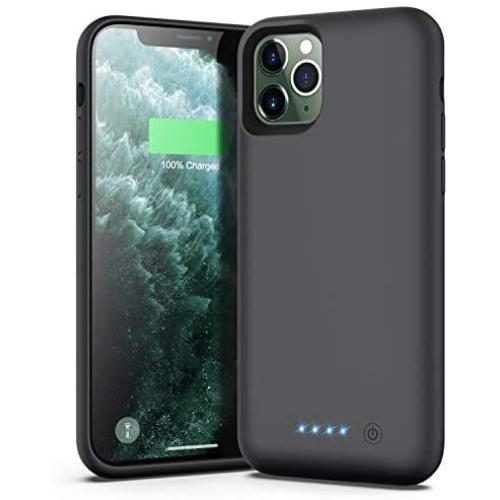 QTshine Battery Case for iPhone 11 Pro, [6800mAh] Protective Portable Charging Case Rechargeable Extended Battery Pack Charger Case for Apple iPhone 11 Pro(5.8 inch) Backup Power Bank Cover - Black
