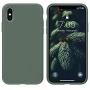 OuXul Case for iPhone X/iPhone Xs case Liquid Silicone Gel Rubber Phone Case,iPhone X/iPhone Xs 5.8 Inch Full Body Slim Soft Microfiber Lining Protective Case（Forest Green）