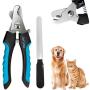 Dog Nail Clippers Pet Nail Trimmers Nail File Set Razor Sharp Blades Safety Guard Sturdy Non Slip Handles Professional Grooming Tool for Large and Small Animals Vet Recommended