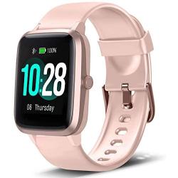 Lintelek Smart Watch, Full Touch Screen Smartwatch, 1.3 Inch Fitness Tracker with HR Monitor, Sleep Tracker, Stopwatch, IP68 Waterproof Fitness Watch Compatible with iOS, Android for Men, Women