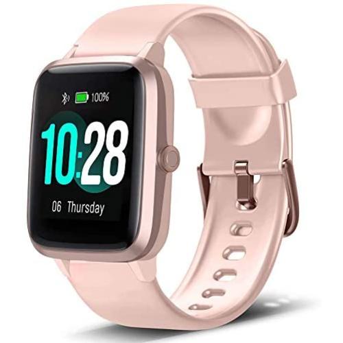 Lintelek Smart Watch, Full Touch Screen Smartwatch, 1.3 Inch Fitness Tracker with HR Monitor, Sleep Tracker, Stopwatch, IP68 Waterproof Fitness Watch Compatible with iOS, Android for Men, Women