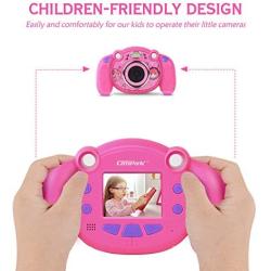 Campark Kids Camera,with 16GB Card Mini Child Camcorder with HD LCD Display for Girls Pink