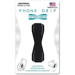 LOVEHANDLE Universal Grip For Smartphone and Mini Tablet - BLACK Elastic Strap with Black Base