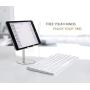 MoKo Phone/Tablet Stand, Adjustable Phone Desktop Holder Cradle Dock, Fit iPhone 11 Pro Max/11 Pro/11, iPad 10.2" 2019, iPhone Xs/XS Max/XR/X, Galaxy S20 6.2", iPad Mini 5 4 3 2(Up to 10"), Silver