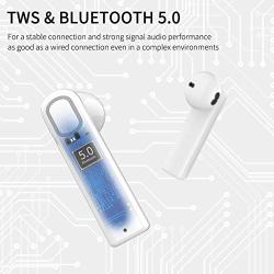 Wireless Earbuds Bluetooth 5.0, GPED True Wireless Earbuds Headphones with Charging Case, 20Hrs Playback, One-Step Pairing, IP67 Waterproof Stereo Bluetooth Earbuds with Mic for Android/iPhone(White)