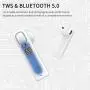 Wireless Earbuds Bluetooth 5.0, GPED True Wireless Earbuds Headphones with Charging Case, 20Hrs Playback, One-Step Pairing, IP67 Waterproof Stereo Bluetooth Earbuds with Mic for Android/iPhone(White)