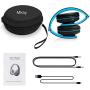 Bluetooth Headphones Wireless,MKay Over Ear Headset V5.0 with Microphone, Foldable & Lightweight, Support Tf Card MP3 Mode and Fm Radio for Cellphones Laptop TV(Black-Blue)