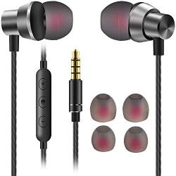 JUKSTG Earphones Noise Isolating in-Ear Headphones with Pure Sound and Powerful Bass with High Sensitivity Microphone and Volume Control