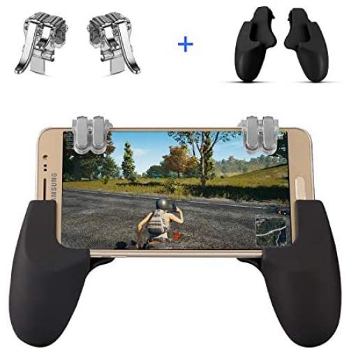 AnoKe Mobile Controller - Cellphone Game Trigger/Mobile Game Controller Compatible with PUBG Android iOS, L2R2 Sensitive Shoot Mobile Phone Joystick (2 Triggers+2 Grips)