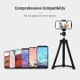 Cell Phone Tripod for Desk, Adjustable Phone Stand with Wireless Bluetooth Remote, Phone Tripod Stand 360°Rotation for All Types of Smartphones