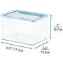 mDesign Airtight Stackable Plastic Kitchen Cabinet Pet Food Storage Container - Attached Lid - Compact Bin for Pantry, Refrigerator, Freezer - BPA Free, Food Safe - Holds 2 Quarts, 2 Pack - Clear