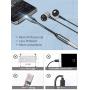 USB C to 3.5MM, USB C Headphone Adapter Aux Audio Dongle, Headphone Adapter for Pixel 4, Nylon Cable DAC Adapter Compatible with Note 10, iPad Pro, HTC U11 and Most USB C Smart Phones