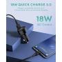 Car Charger Adapter, AUKEY iPhone Charger, Dual Ports for Both (Type C/USB-C) PD and (USB A) QC3.0, 18W Each 36W Altogether, Compatible with All iPhone/Samsung/Android