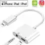for iPhone Adapter 3.5 mm Jack Headphone and Splitter Charger Adapter for iPhone 11/11 Pro Max/XS/XS Max/XR/8/8 Plus/7/7 Plus 3.5mm Aux Audio Earphone Charger Cable Adaptor Connector Support All iOS