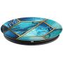 Ocean Geometric Watercolor Blue Grip PopSockets Grip and Stand for Phones and Tablets
