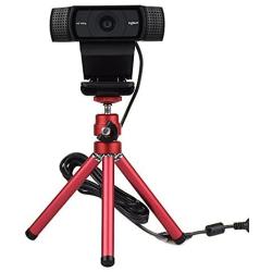 Lightweight Mini Webcam Tripod for Logitech Webcam C920 C922 Small Camera Tripod Mount Cell Phone Holder Stand (Red)