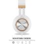 Headphones, FOSTO FT58 Stereo Foldable Headset Strong Low Bass Headphones with Microphone for iPhone, All Android Smartphones, PC, Laptop, Mp3/mp4, Tablet Earphones（White