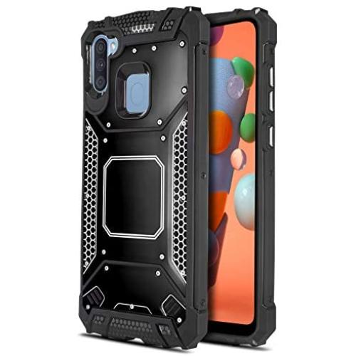 CasemartUSA Phone Case for [Samsung Galaxy A11], [Alloy Series][Black] Aluminum Metal Plate Military Grade Shockproof Protective Cover for Samsung Galaxy A11 (Verizon, AT&T, Metro, T-Mobile)