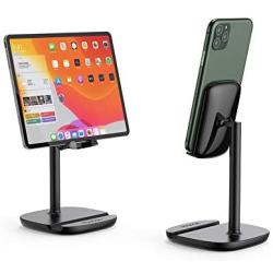 Cell Phone Stand for Desk Yoobao Adjustable Tablet Stand Phone Holder for FaceTime Zoom Video Compatible iPhone 11 Pro Xs Max Xr X 8 7 6, iPad Pro, All Smartphones, Tablets(4 to 11 inch) & More-Black