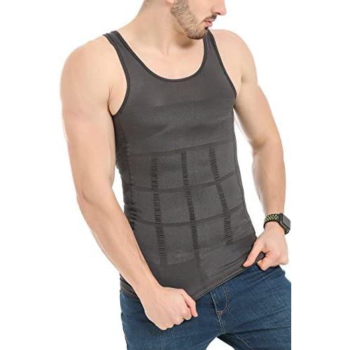 JQ JQAMAZING Mens Slimming Body Shaper Vest Abdomen Slim Shirt Compression Tank Shaperwear