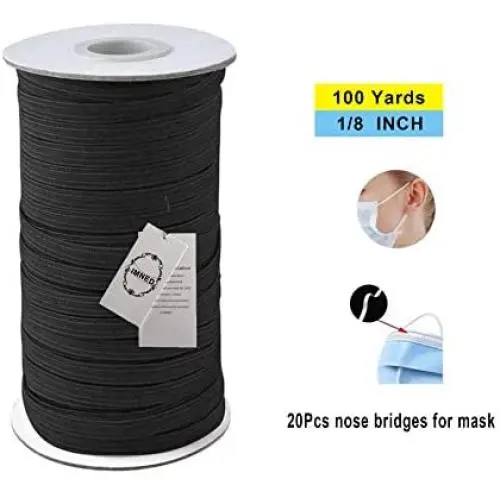IMNED 1/8" (3mm) Elastic Band for Sewing 100 Yards Elastic Cord Braided Elastic Rope Elastic Spool Elastic String High Elasticity Knit Heavy Stretch for Sewing Crafts DIY Bedspread Cuff IMNED 1/8" (3mm) Elastic Band for Sewing 100 Yards Elastic Cord Braided Elastic Rope Elastic Spool Elastic String High Elasticity Knit Heavy Stretch for Sewing Crafts DIY Bedspread Cuff