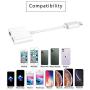 [Apple MFi Certified] iPhone Dongle Headphone Adapter, Lightning to 3.5mm Headphone Jack Adapter Audio AUX Connector Charger Cable Earphone Splitter for iPhone 7/8/X/XR/XS/11/11 Pro Support All iOS
