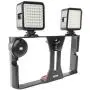 Rizer Smartphone Video Rig Handheld Grip Stabilizer with 2 Dimmable 49 LED Lights and Bluetooth Clicker Remote