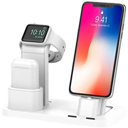 BEACOO Stand for iwatch 5, Charging Stand Dock Station for AirPods Stand Charging Docks Holder, Support for iwatch 5/4/3/2/1 NightStand Mode and for iPhone 11/X/7/7plus/SE/5s/6S BEACOO Stand for iwatch 5, Charging Stand Dock Station for AirPods Stand Charging Docks Holder, Support for iwatch 5/4/3/2/1 NightStand Mode and for iPhone 11/X/7/7plus/SE/5s/6S