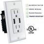 ECOELER 4.8A High Speed Dual USB Wall Outlet, 15A Tamper Resistant Wall Socket USB Outlet,Child Proof Safety,Wall Plate Included, UL Listed Pack of 4