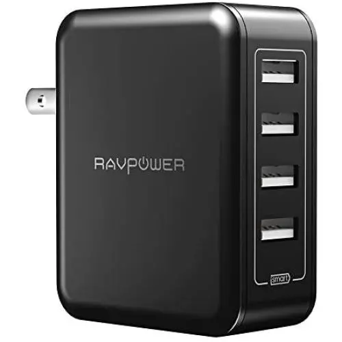 RAVPower USB Wall Charger 40W 8A 4-Port Multi-Port Travel Charger Charging Station, Compatible iPhone 11 Pro XS Max XR X, Ipad Pro Air Mini, Galaxy S9 S8 Note 8 Edge, Smartphone, Tablet and More RAVPower USB Wall Charger 40W 8A 4-Port Multi-Port Travel Charger Charging Station, Compatible iPhone 11 Pro XS Max XR X, Ipad Pro Air Mini, Galaxy S9 S8 Note 8 Edge, Smartphone, Tablet and More