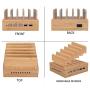InkoTimes Bamboo Charging Station with 5-Port USB Charger - Fast USB Charging Station for Multiple Devices of Universal Cell Phones Tablets (5 Pack Cables Included)