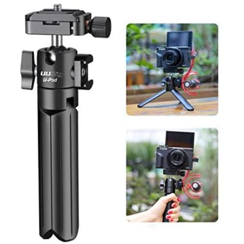 ULANZI U-Pod Aluminum Vlog Tripod w Cold Shoe Mount Handle Grip for Canon G7X Mark III M6 Mark II Sony RX100 VII A6400 A6100 A6600 Compact Cameras Mounting Microphone Vlogging