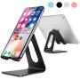 LORERAN Cell Phone Stand, Phone Dock, Phone Holder, Cradle for Smartphone and Tablet, Aluminum Stand Compatible with Samsung iPhone 11 Pro Xs Xs Max Xr X 8 7 6 6s Plus 5 5s 5c - (Black)