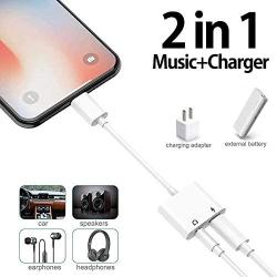 for iPhone Headphone Adapter to 3.5 mm Headphones Jack Adapter,for iPhone 11 Charger Cable Aux Adaptor for iPhone 7/7 Plus / 11 Pro Max/XR/XS Max/XS/X/8/8 Plus Adapter,Audio Splitter Dongle Adapter