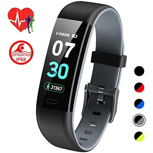 Mgaolo Fitness Tracker HR,Activity Tracker IP68 Waterproof Smart Watch Fit Wristband with Heart Rate Blood Pressure Sleep Monitor Pedometer Calorie Step Counter for Fitbit Android and iPhone  (Gray)