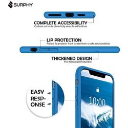 SURPHY Silicone Case Compatible with iPhone 11 Pro Max Case 6.5 inch, Liquid Silicone Full Body Thickening Design Phone Case (with Microfiber Lining) for iPhone 11 Pro Max 6.5 2019 (Blue)