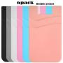BIAJIYA Card Holder for Back of Phone Silicone Wallet Stick-on ID Credit Card Pocket for Smartphones(6PC)