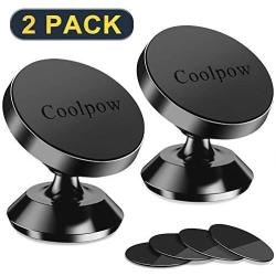 [ 2 Pack ] Magnetic Phone Mount, [ Super Strong Magnet ] [ with 4 Metal Plate ] car Magnetic Phone Holder, [ 360° Rotation ] Universal Dashboard car Mount Fits iPhone Samsung etc Most Smartphones