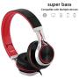 Headphones, FOSTO FT58 Stereo Foldable Headset Strong Low Bass Headphones with Microphone for iPhone, All Android Smartphones, PC, Laptop, Mp3/mp4, Tablet Earphones（Red