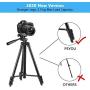 PEYOU Compatible for iPad iPhone Tripod, 50" Lightweight Aluminum Phone Camera Tablet Tripod + Wireless Remote + Universal 2 in 1 Mount Holder for Smartphone (Width 2.2-3.3"),Tablet (Width 4.3-7.3")